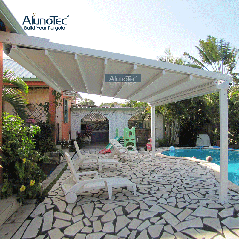 ALUNOTEC Motorised Structure Aluminium White Grey Patio Retractable Cover
